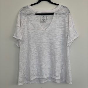 Free People Distressed V-Neck White